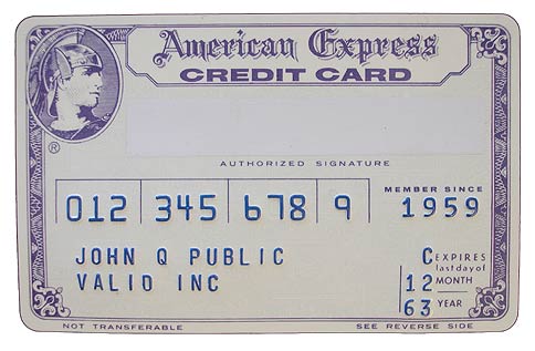 earlier credit card sample