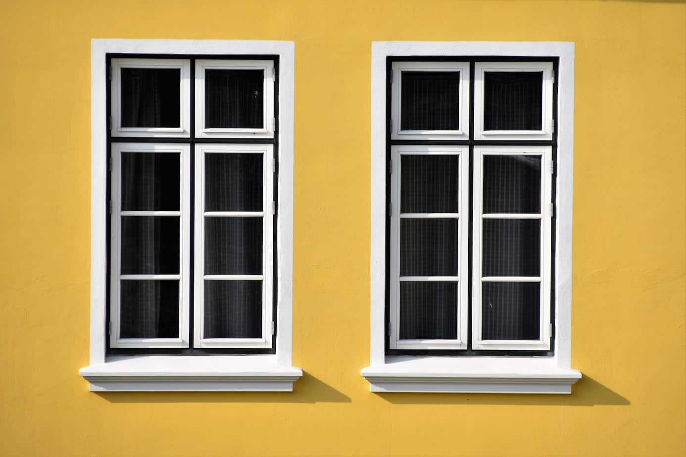 two white wooden windows